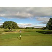 The first hole on the Creeks nine at Hill Country Golf Club is a straightaway par 4 with a tricky green.