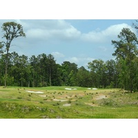 The hollows in front of the green on the sixth hole were created from the dirt used to build up the fifth green on The Needler Course at Whispering Pines Golf Club.