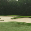 A view of a hole protected by tricky bunkers at Legacy Hills Golf Club