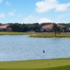 A view of a green with water coming into play at Laredo Country Club.